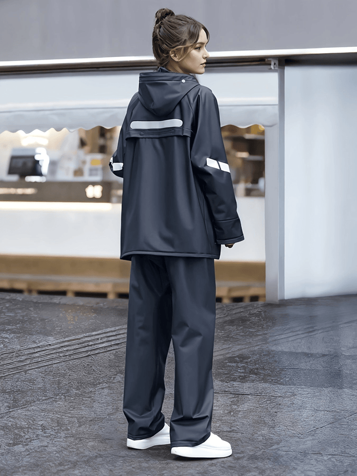 Women's Waterproof Rain Suit With Hood Stylish