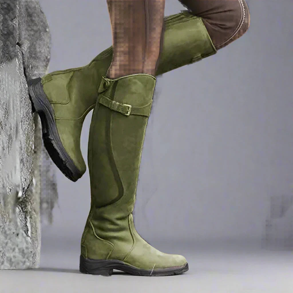 Damen Reitstiefel Ergonomisch Kunstleder Sportlich-Klassisch