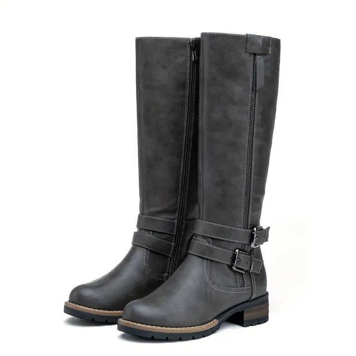 Women's Boots Leather Elegant Black