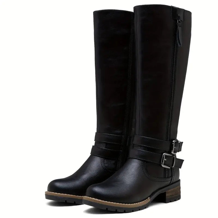 Women's Boots Leather Elegant Black