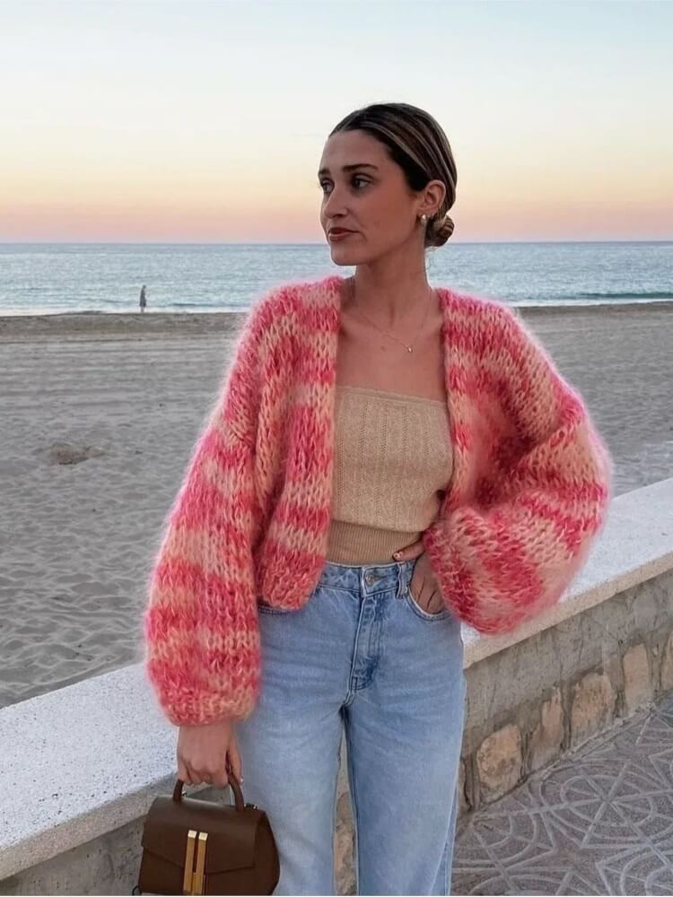 Women's Cardigan Open Front Soft Material Elegant