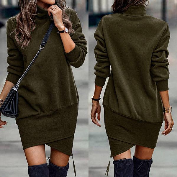 Women's Knit Dress Wool Elegant Fitted
