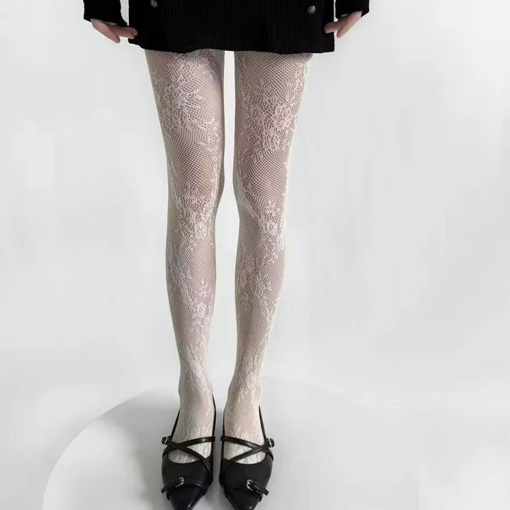 Women's Tights Hollowed Out With Floral Pattern Elegant Look