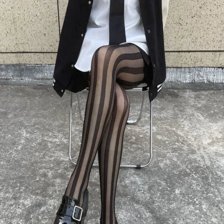 Women's tights with stripe pattern – Elegant, comfortable tights for versatile outfits