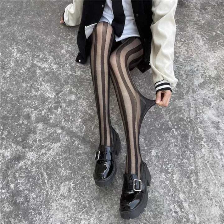 Women's tights with stripe pattern – Elegant, comfortable tights for versatile outfits