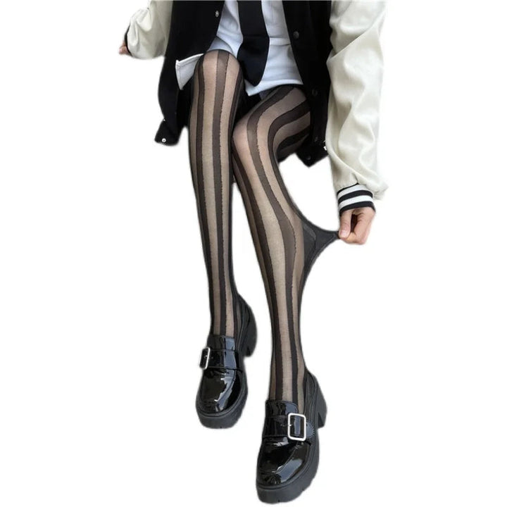 Women's tights with stripe pattern – Elegant, comfortable tights for versatile outfits