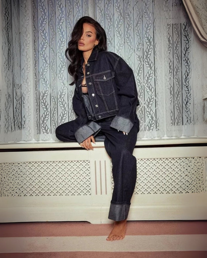 Women's Twin Set Denim Comfortable Elegant