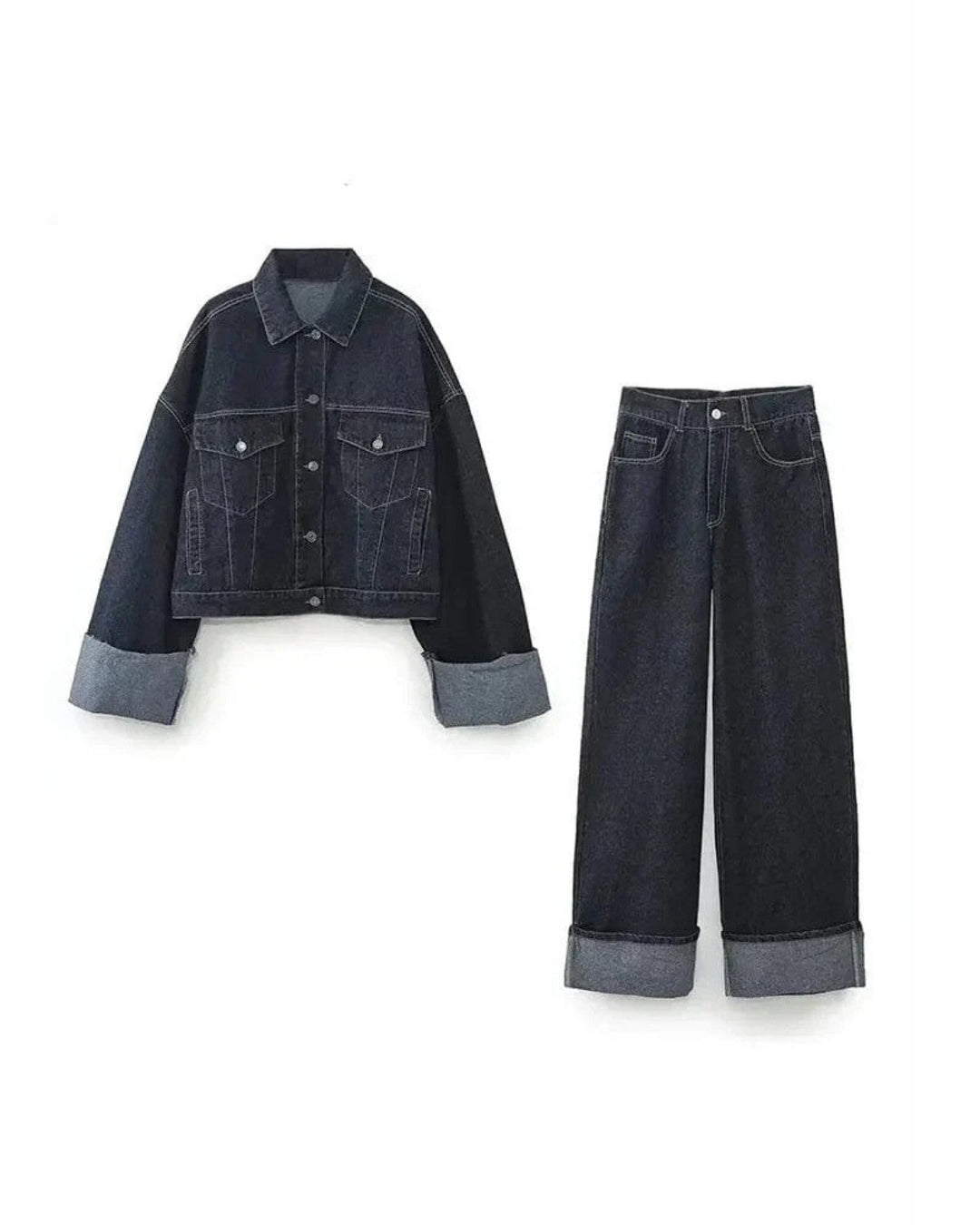 Women's Twin Set Denim Comfortable Elegant