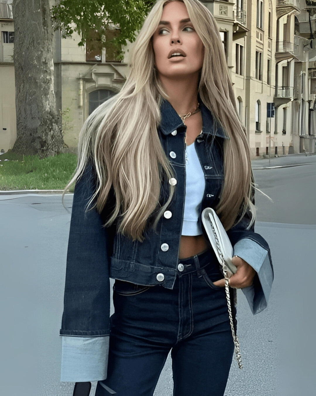 Women's Twin Set Denim Comfortable Elegant