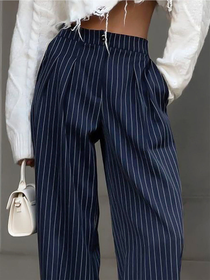 Women's wide pants polyester with pleats for summer