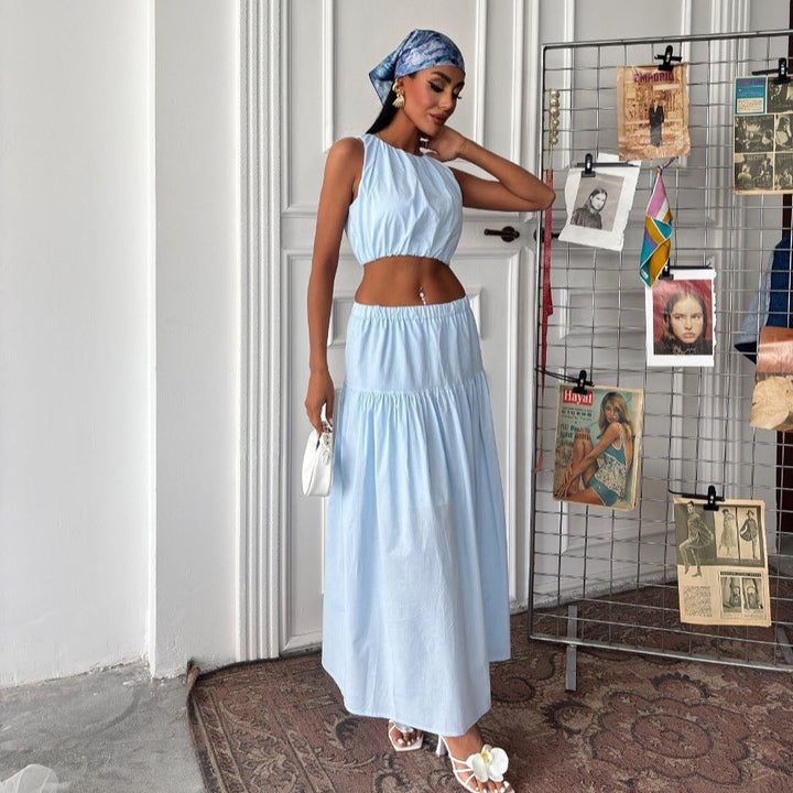 Women's Two-Piece Dress Light Elegant With Ruched Top