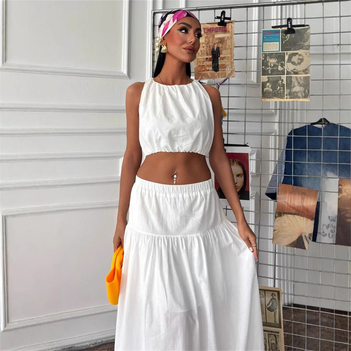 Women's Two-Piece Dress Light Elegant With Ruched Top