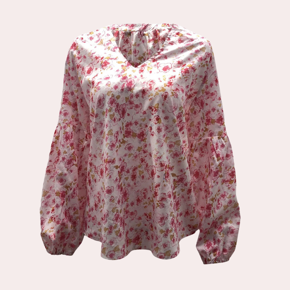 Women's blouse cotton floral pattern casual elegant