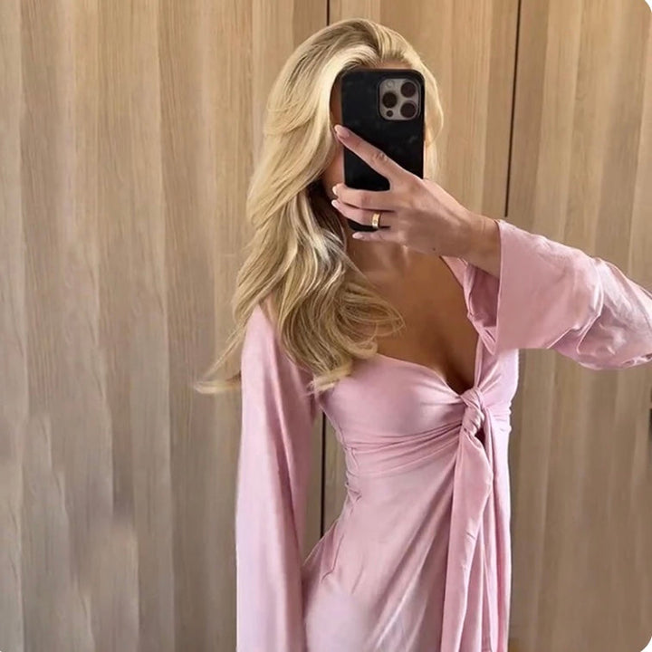 Women's blouse viscose knot detail elegant festive