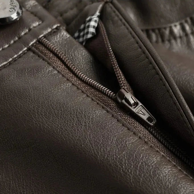 Women's pants faux leather wide cut elegant comfortable