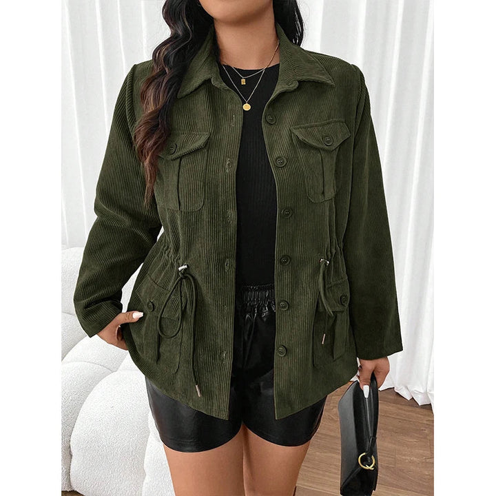 Women's corduroy jacket with pockets in casual style