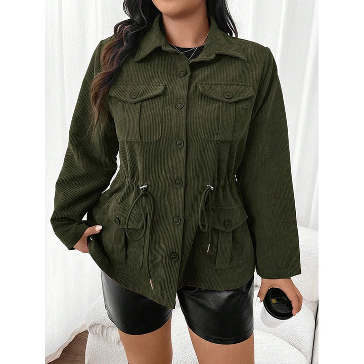 Women's corduroy jacket with pockets in casual style