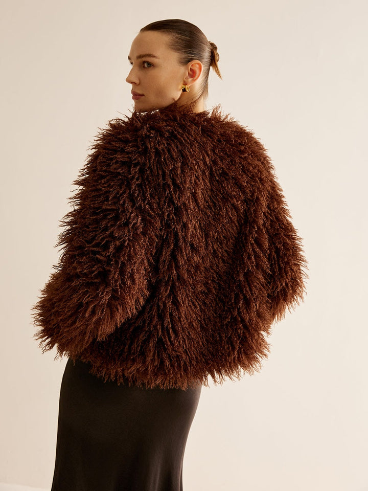 Women's Jacket Faux Fur Boho Chic – Cozy and Modern
