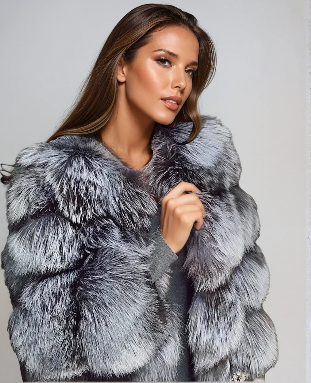 Women's jacket faux fur stylish elegant