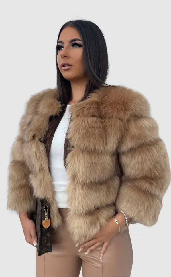 Women's jacket faux fur voluminous design elegant jacket for women
