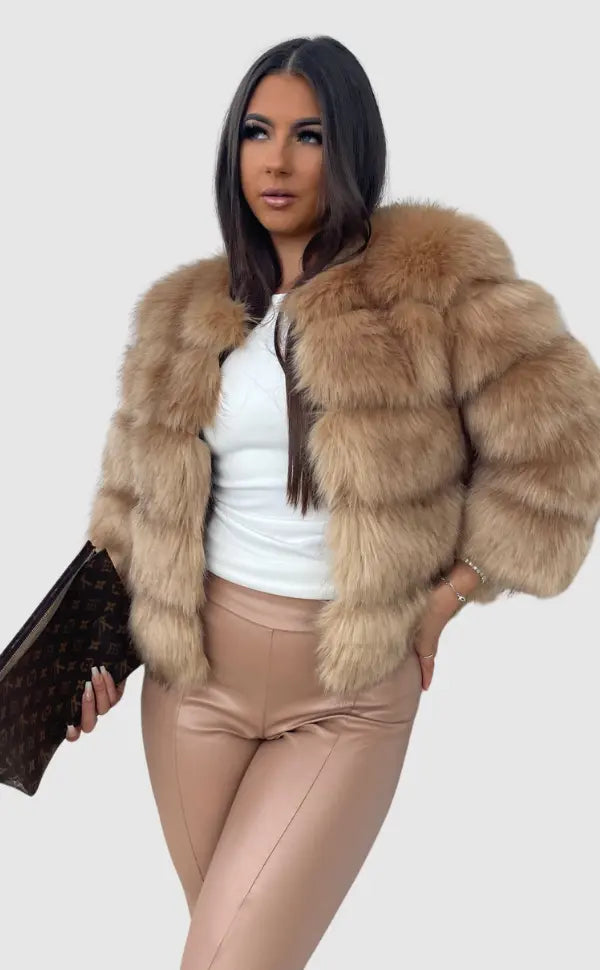 Women's jacket faux fur voluminous design elegant jacket for women