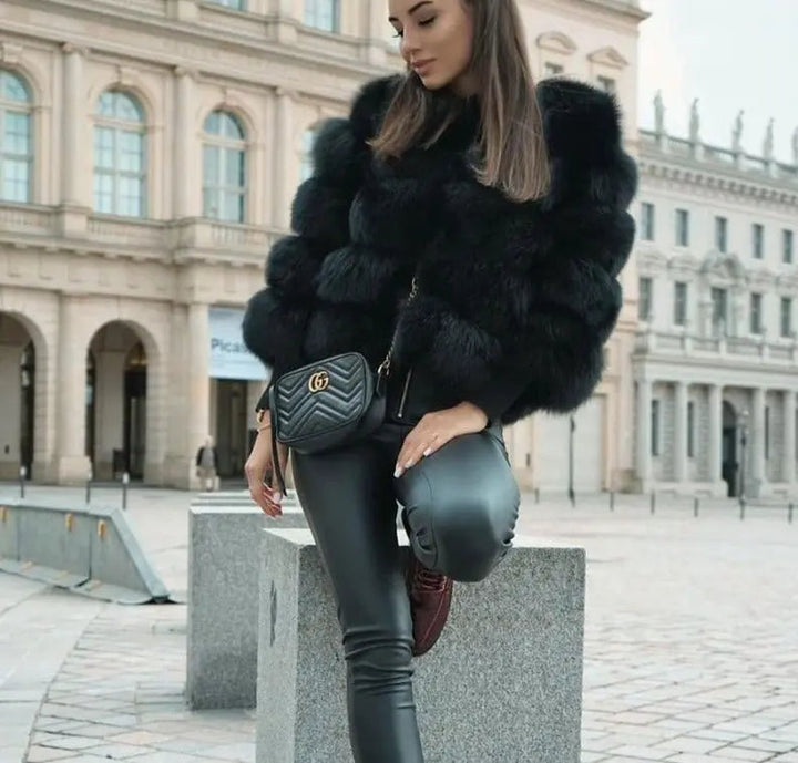 Women's jacket faux fur voluminous design elegant jacket for women