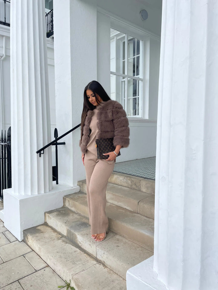 Women's jacket faux fur voluminous design elegant jacket for women