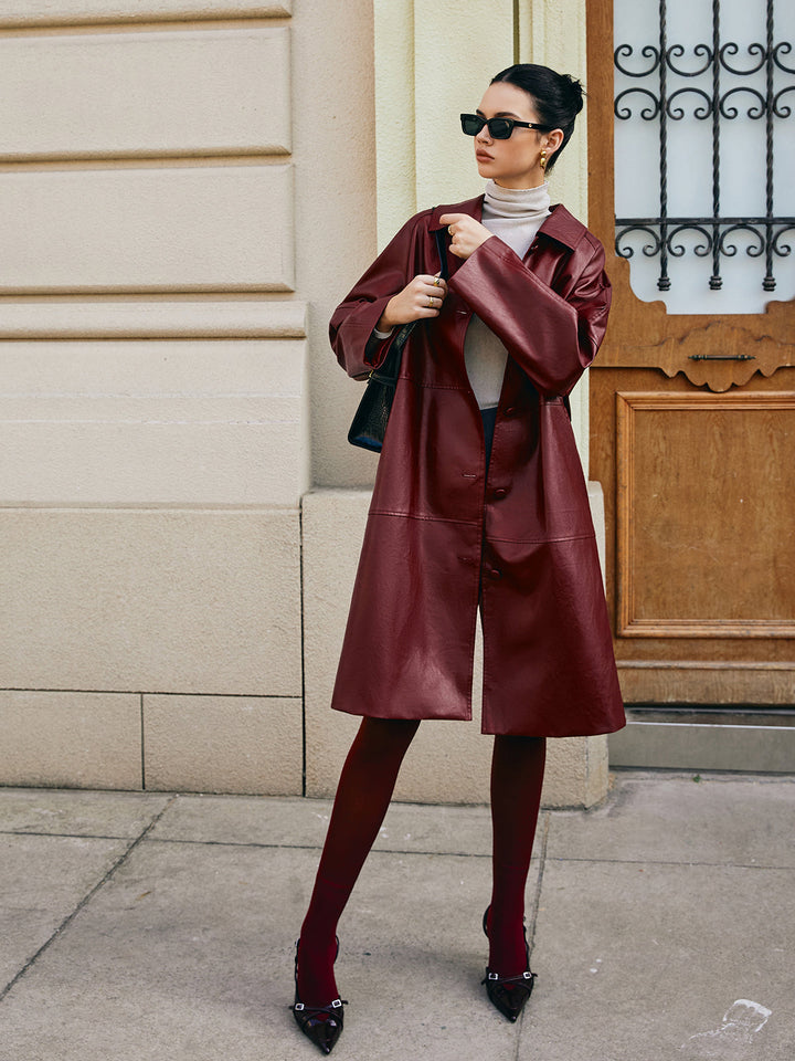 Long women's jacket with pockets and button, timeless style for every occasion