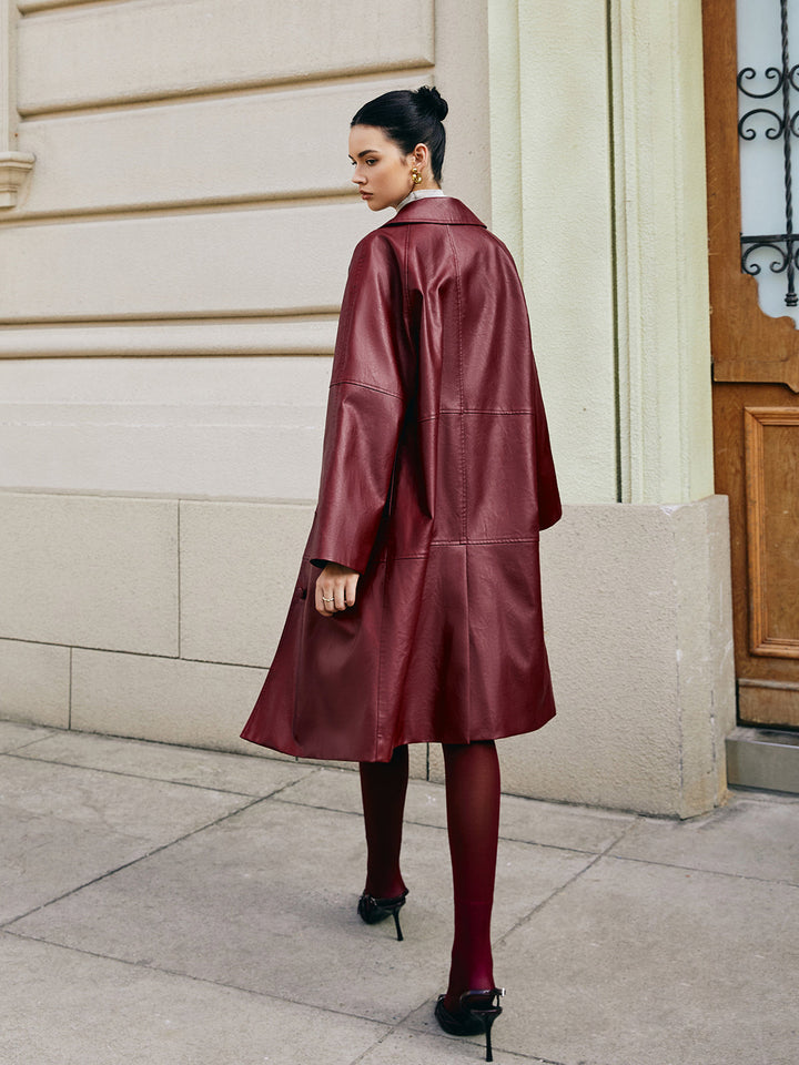 Long women's jacket with pockets and button, timeless style for every occasion