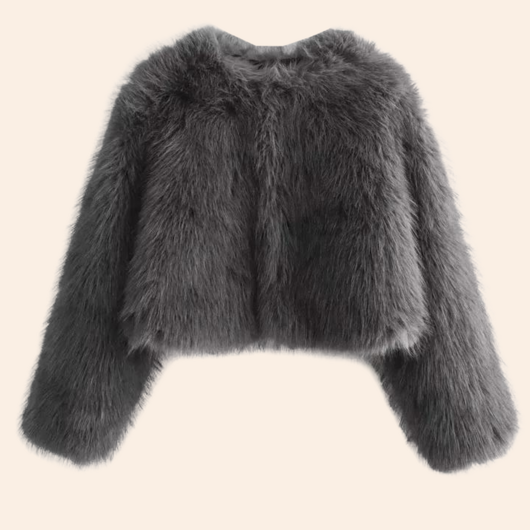 Women's jacket faux fur elegant short jacket for style-conscious