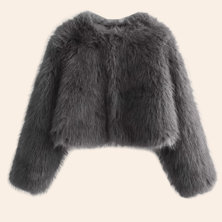 Women's jacket faux fur elegant short jacket for style-conscious