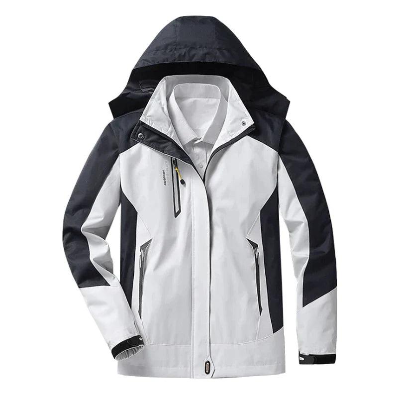 Women's jacket waterproof with hood and warming inner lining