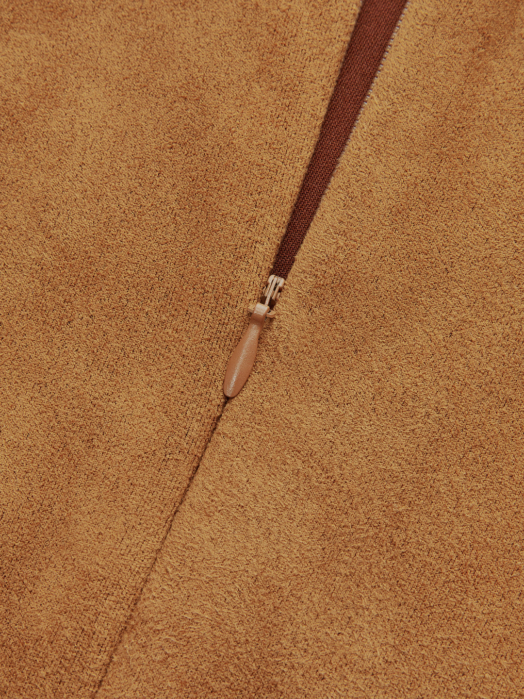 Women's Dress Asymmetrical – Long Sleeve Mini Dress in Suede Look Elegant