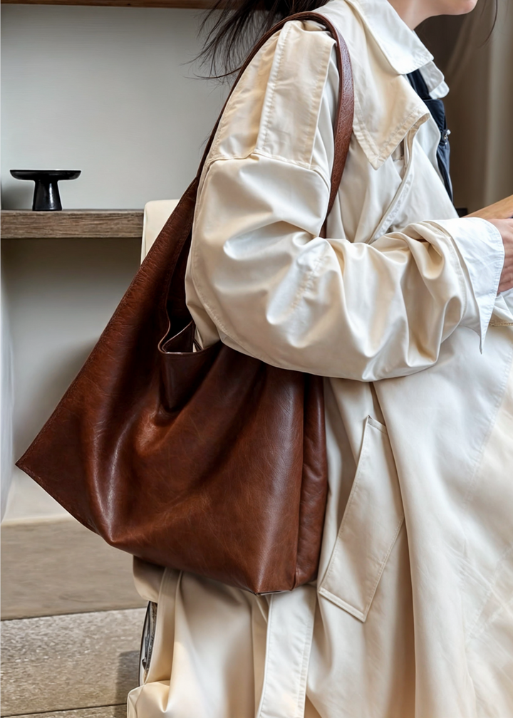 Large Women's Handbag – Vegan Leather Bag with Zipper