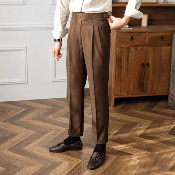 Italian Style Men's Pants - Elegant Design for Formal & Casual Occasions