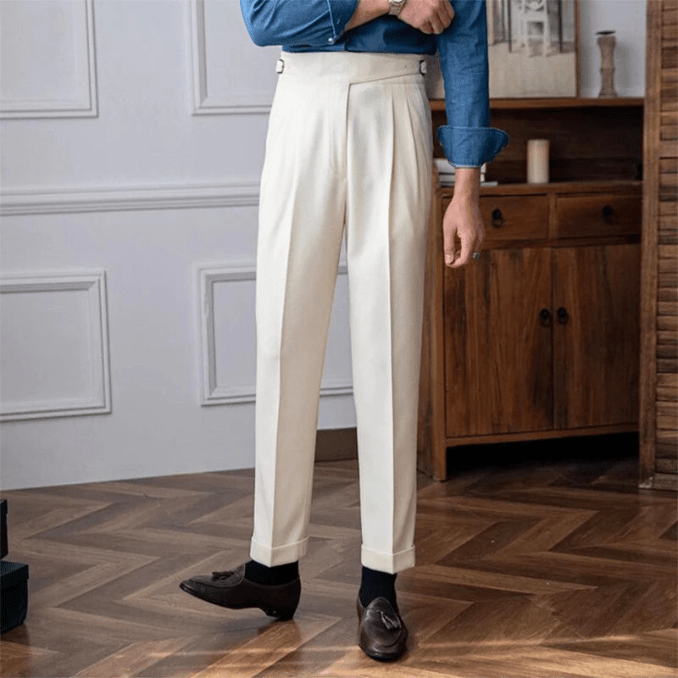 Italian Style Men's Pants - Elegant Design for Formal & Casual Occasions