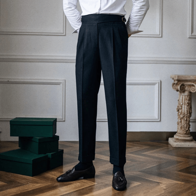 Italian Style Men's Pants - Elegant Design for Formal & Casual Occasions