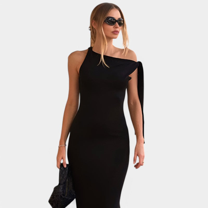 Women's maxi dress chiffon elegant bow detail evening dress summer