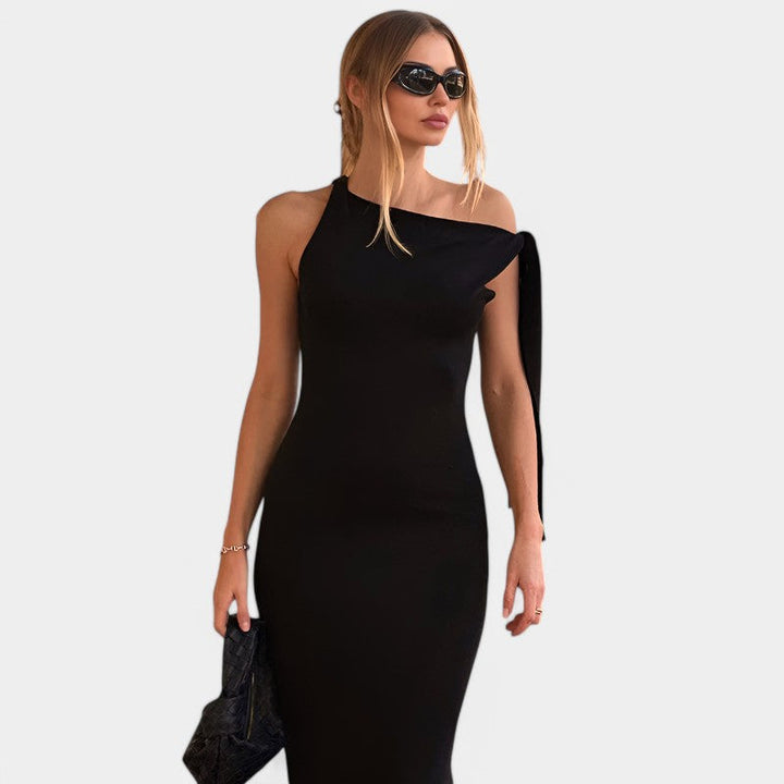 Women's maxi dress chiffon elegant bow detail evening dress summer