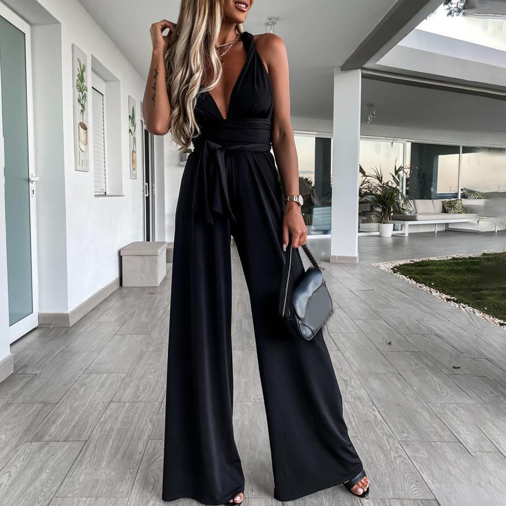 Stylish linen jumpsuit with wide leg – Elegant summer fashion