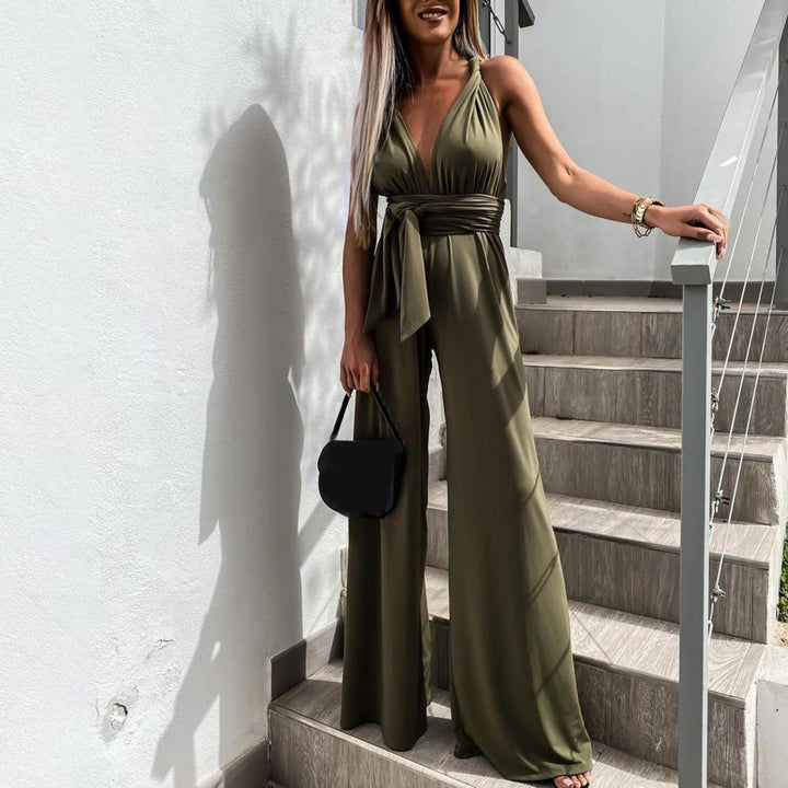Stylish linen jumpsuit with wide leg – Elegant summer fashion