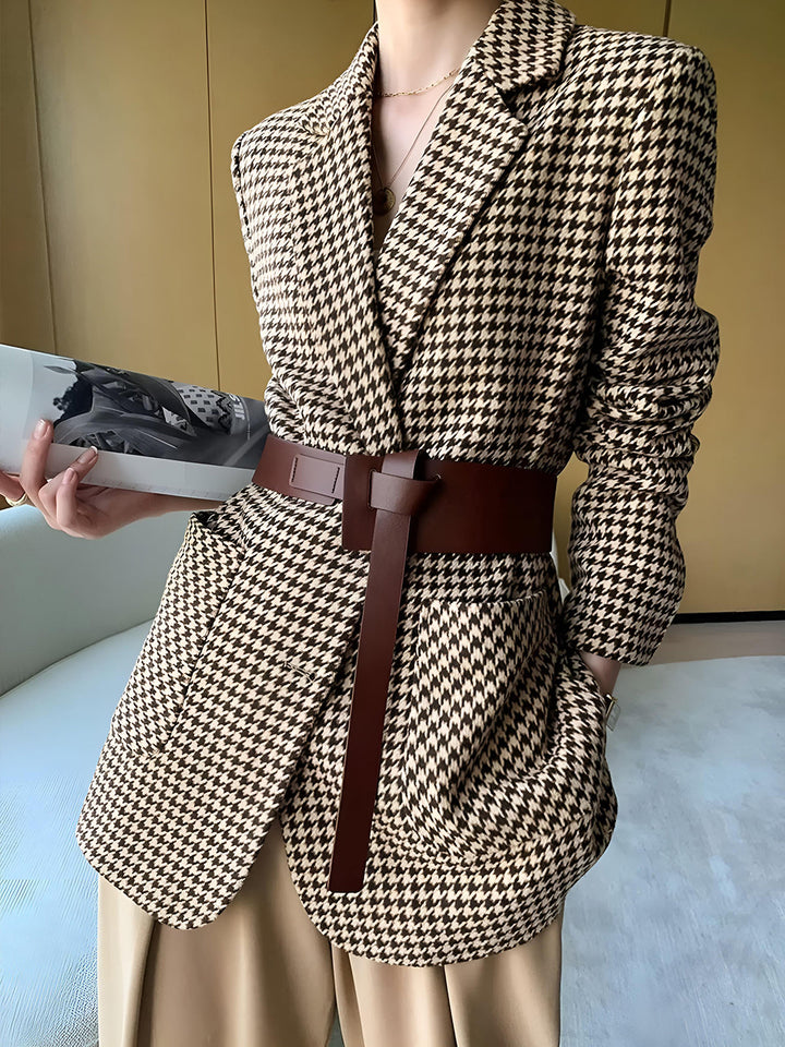 Hahnentritt blazer with belt