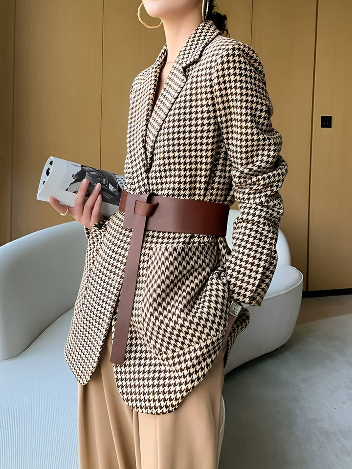 Hahnentritt blazer with belt