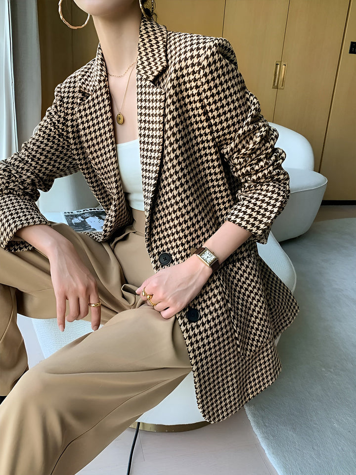 Hahnentritt blazer with belt