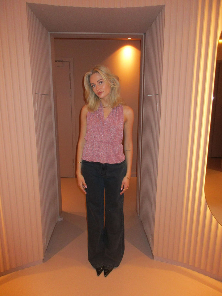 Women's Strappy Top Shiny Suede - Chic and Party-Ready