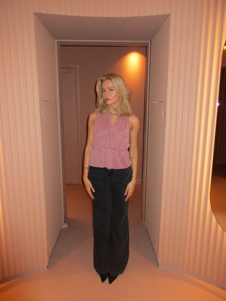 Women's Strappy Top Shiny Suede - Chic and Party-Ready