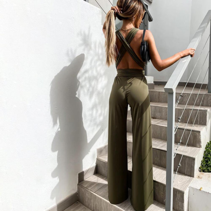 Stylish linen jumpsuit with wide leg – Elegant summer fashion