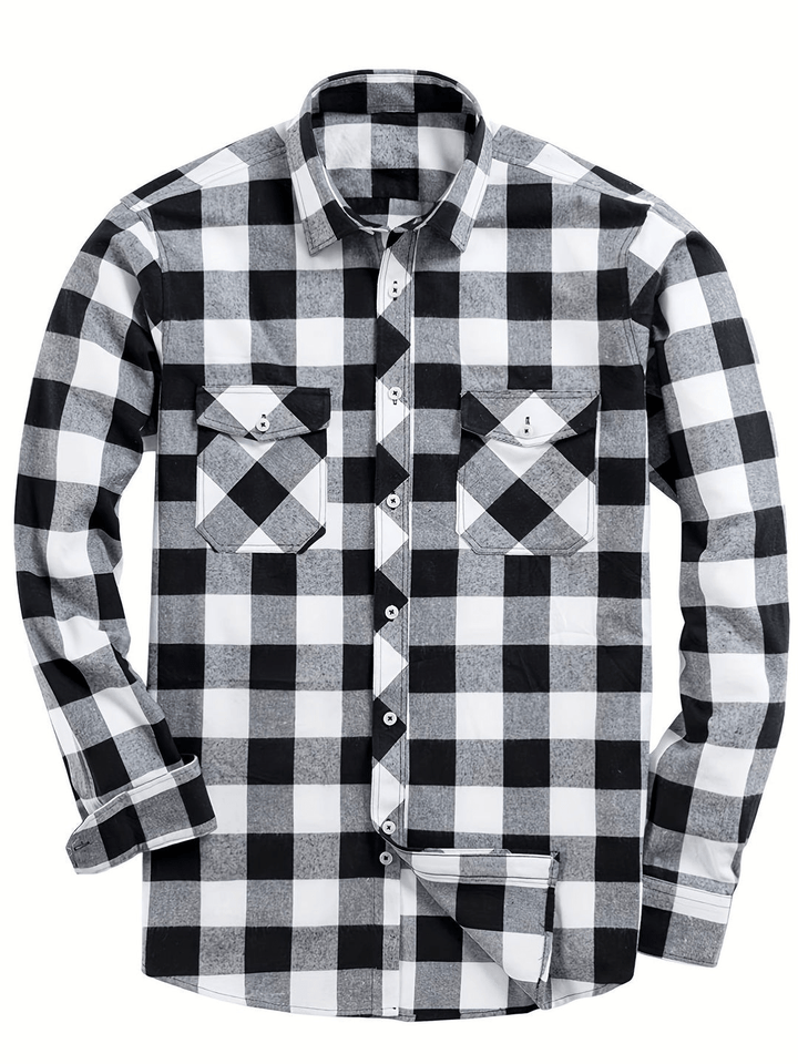 Men's Shirt Cotton Lumberjack Style Long Sleeve Casual