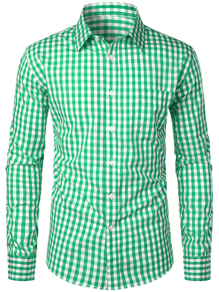 Men's Shirt Cotton Checkered Pattern