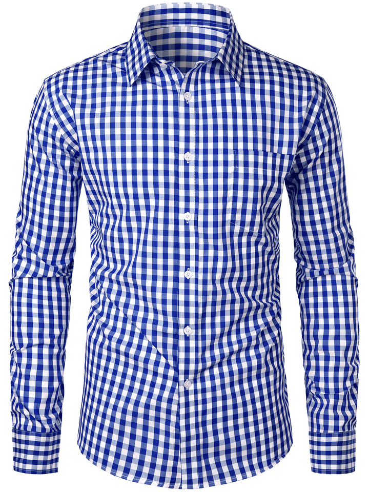 Men's Shirt Cotton Checkered Pattern